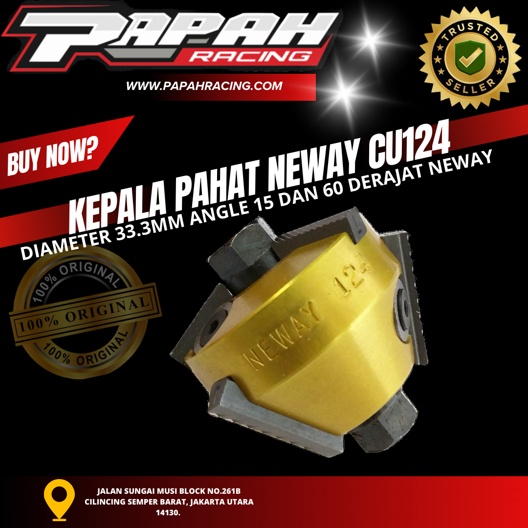 KEPALA PAHAT NEWAY CU124 DIAMETER 33.3MM ANGLE 15 DAN 60 DERAJAT NEWAY